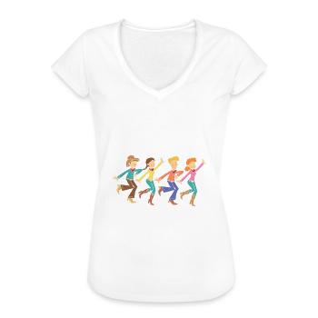 Line Dance Friends - Women's Vintage T-Shirt - black - Front - Danielle (179cm)