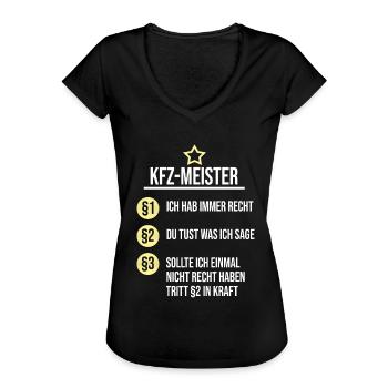 kfz meister - Frauen Vintage T-Shirt - Schwarz - Vorne - Danielle (179cm)