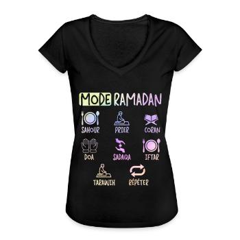 Ramadan fasting fashion daily routine - Women's Vintage T-Shirt - black - Front - Danielle (179cm)
