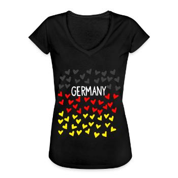 fussball fussball deutschland fussballmannschaft - Frauen Vintage T-Shirt - Schwarz - Vorne - Danielle (179cm)
