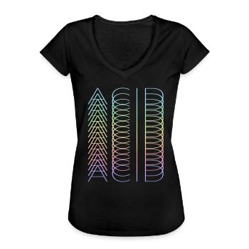 Acid Acid Acid - Frauen Vintage T-Shirt - Schwarz - Vorne - Danielle (179cm)