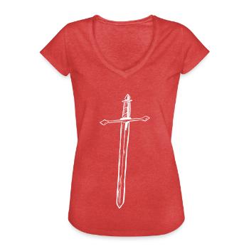 sword - Women's Vintage T-Shirt - heather red - Front - Danielle (179cm)