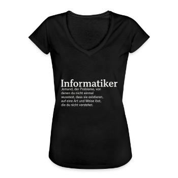 Informatiker Definition lustig - Frauen Vintage T-Shirt - Schwarz - Vorne