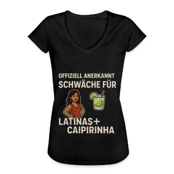 Faiblesse pour les Latinas et Caipirinha - T-shirt vintage Femme - noir - Devant - Danielle (179cm)