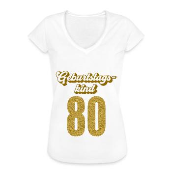 80. Geburtstag 80 Jahre 80er Geburtstagskind - Frauen Vintage T-Shirt - Schwarz - Vorne - Danielle (179cm)