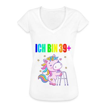 40 Jahre Einhorn ich bin 39+ 40. Geburtstag - Frauen Vintage T-Shirt - Schwarz - Vorne - Danielle (179cm)