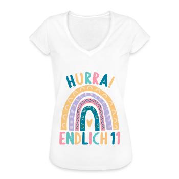 11 Jahre alt Rainbow Regenbogen 11. Geburtstag - Frauen Vintage T-Shirt - Schwarz - Vorne - Danielle (179cm)