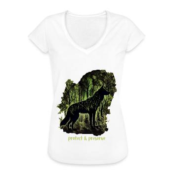 Wölfe Silhouette Naturschutz Tierschutz Wolf - Frauen Vintage T-Shirt - Schwarz - Vorne - Danielle (179cm)
