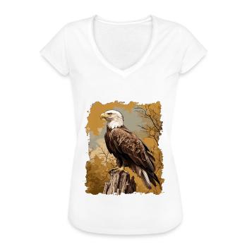 Pygargue à tête blanche Weißkopfseeadler - T-shirt vintage Femme - noir - Devant - Danielle (179cm)