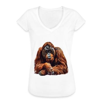 Orangutan Orang-Utans Orang-Utan - Frauen Vintage T-Shirt - Schwarz - Vorne - Danielle (179cm)