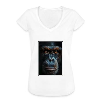 Chimpanzee Schimpansen Schimpanse - Frauen Vintage T-Shirt - Schwarz - Vorne - Danielle (179cm)