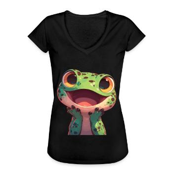 Eidechsen Eidechse - Frauen Vintage T-Shirt - Schwarz - Vorne - Danielle (179cm)