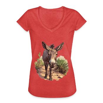 Mules Mule - Women's Vintage T-Shirt - heather red - Front - Danielle (179cm)