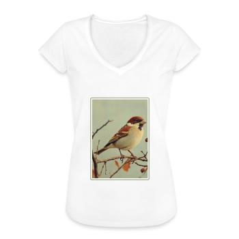 Spatzen Spatz - Frauen Vintage T-Shirt - Schwarz - Vorne - Danielle (179cm)