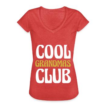 Cadeau de chemise Cool Grandmas Club - T-shirt vintage Femme - rouge chiné - Devant - Danielle (179cm)