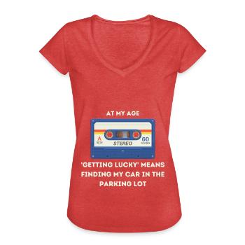 Retro -sarkastisches Alter Spruch - Frauen Vintage T-Shirt - Rot meliert - Vorne - Danielle (179cm)