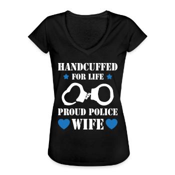 Menottes de fières femmes de police - T-shirt vintage Femme - noir - Devant - Danielle (179cm)