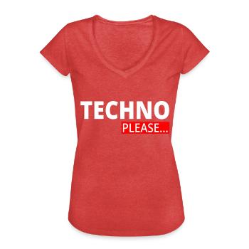 Techno - Techno musk - Rave - Techno please ... - Women's Vintage T-Shirt - heather red - Front - Danielle (179cm)