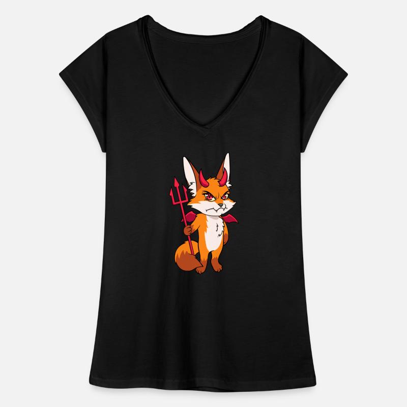 Fox devil cute evil costume gift Women's Vintage T-Shirt