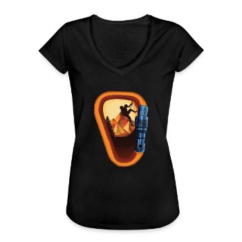 Kletterer Klettern - Frauen Vintage T-Shirt - Schwarz - Vorne - Danielle (179cm)