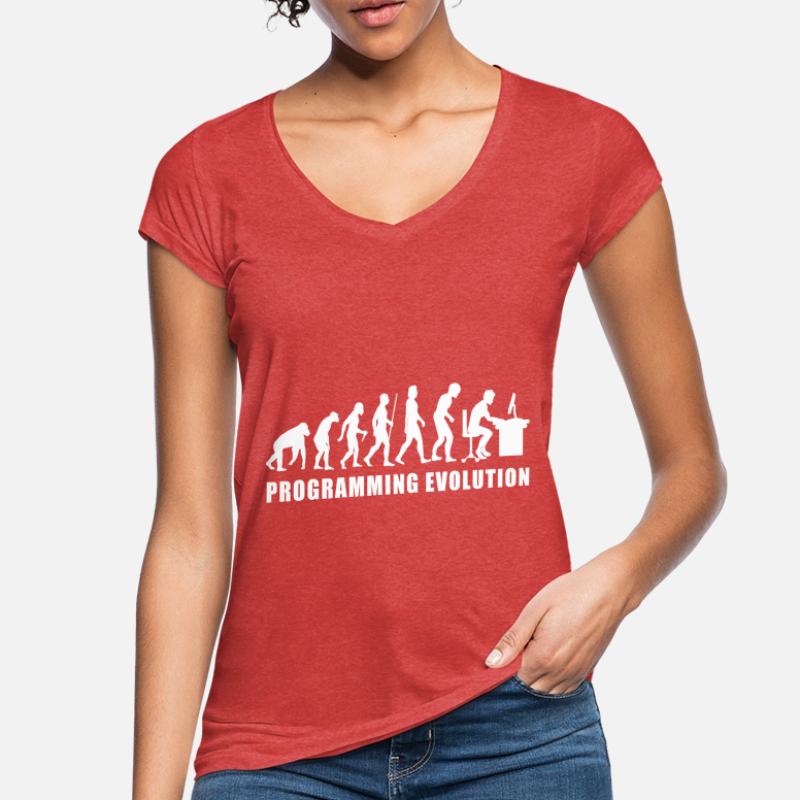 programming evolution computer code coden bugs Frauen Vintage T-Shirt