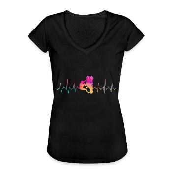 Klettern Outfit - Frauen Vintage T-Shirt - Schwarz - Vorne - Danielle (179cm)