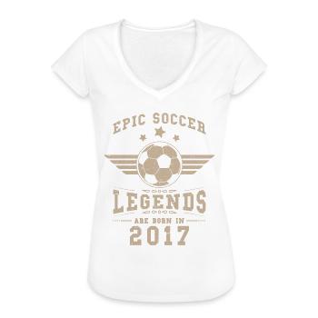 Fußball Geburtstag Geschenk geboren 2017 - Frauen Vintage T-Shirt - Schwarz - Vorne - Danielle (179cm)