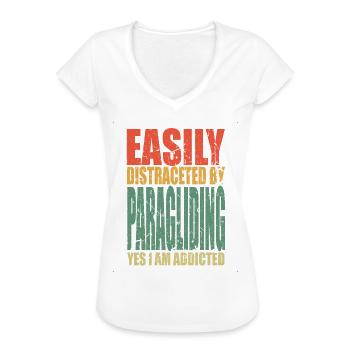 Parapente Dicton Drôle - T-shirt vintage Femme - noir - Devant - Danielle (179cm)