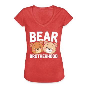 Bären Gruppen Design Bären Brotherhood - Frauen Vintage T-Shirt - Rot meliert - Vorne - Danielle (179cm)