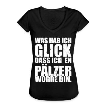 Pfälzer Geschenk Rheinland Pfalz - Frauen Vintage T-Shirt - Schwarz - Vorne - Danielle (179cm)