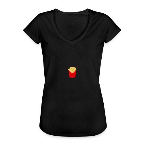 Czarna koszulka Frite - Koszulka damska vintage