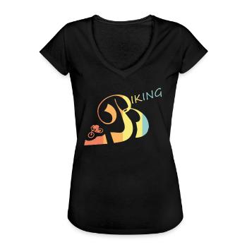 Biking - Frauen Vintage T-Shirt - Schwarz - Vorne - Danielle (179cm)