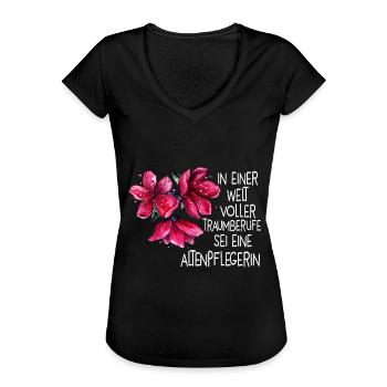 Sei eine Altenpflegerin - Frauen Vintage T-Shirt - Schwarz - Vorne - Danielle (179cm)
