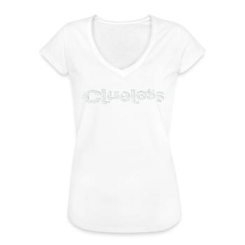 Clueless Glitzer Logo - Frauen Vintage T-Shirt - Schwarz - Vorne - Danielle (179cm)