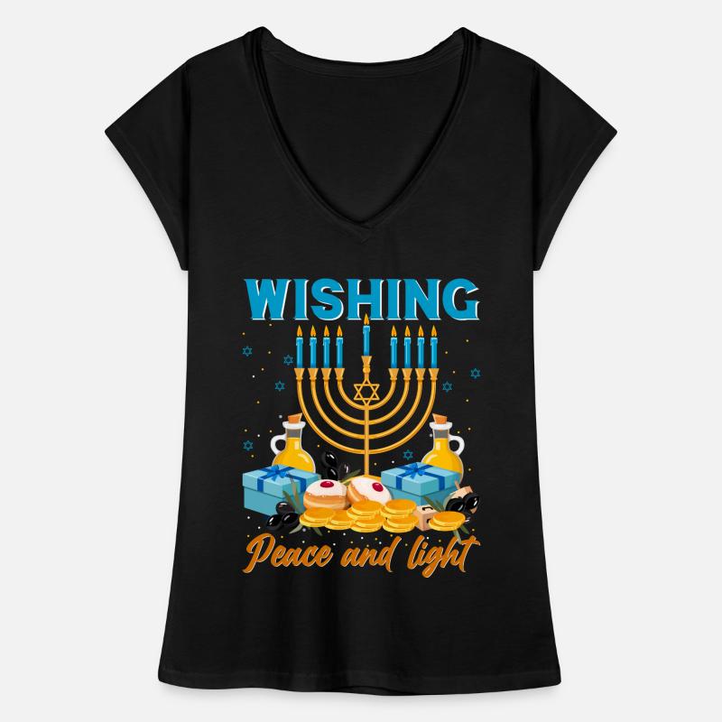 Hanoukka Hanoukka Dreidel Latkes Hanoukka T-shirt vintage Femme