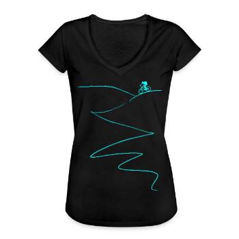 Mountainbike Radsport Fahrrad - Frauen Vintage T-Shirt - Schwarz - Vorne