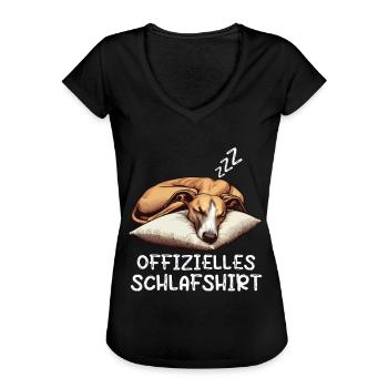 Offizielles Schlafshirt Whippet Windhund Whippets - Frauen Vintage T-Shirt - Schwarz - Vorne