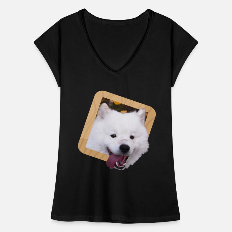 Chiot Samoyède dans un cadre T-shirt vintage Femme