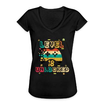 18. Geburtstag - Frauen Vintage T-Shirt - Schwarz - Vorne