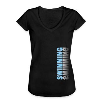 Schwimmen - Frauen Vintage T-Shirt - Schwarz - Vorne