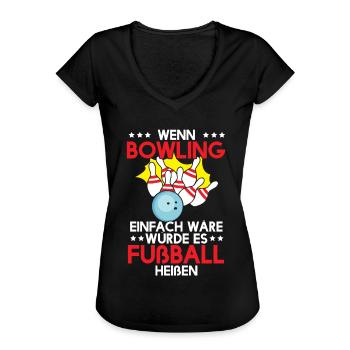 Bowling - Frauen Vintage T-Shirt - Schwarz - Vorne - Danielle (179cm)