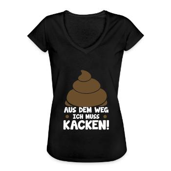 Scheiße Doof Dumm Dumme Welt Lustiger Spruch Dumme - Frauen Vintage T-Shirt - Schwarz - Vorne - Danielle (179cm)