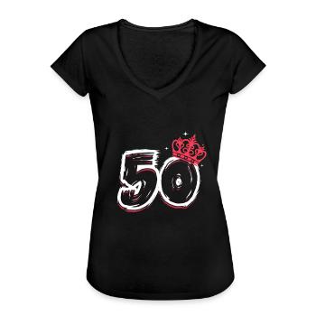 50. Geburtstag - Frauen Vintage T-Shirt - Schwarz - Vorne