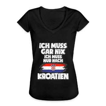 Kroatien - Frauen Vintage T-Shirt - Schwarz - Vorne - Danielle (179cm)