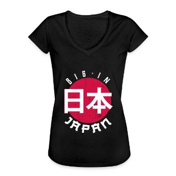 Japan - Frauen Vintage T-Shirt - Schwarz - Vorne - Danielle (179cm)