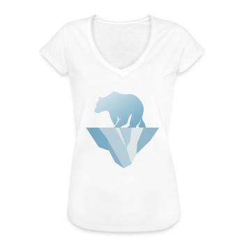 Ours polaire - T-shirt vintage Femme - noir - Devant - Danielle (179cm)