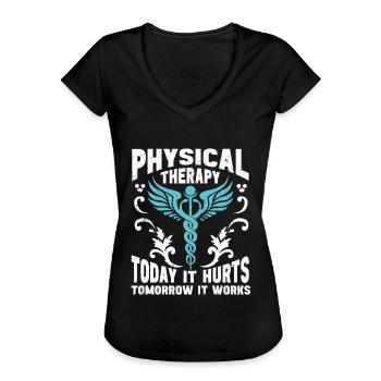 Physiotherapie Physiotherapeut Physio - Frauen Vintage T-Shirt - Schwarz - Vorne