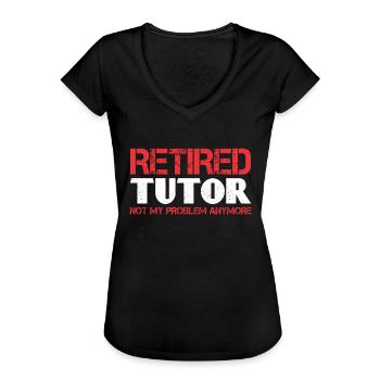 Tuteur Cadeau Tuteur - T-shirt vintage Femme - noir - Devant - Danielle (179cm)
