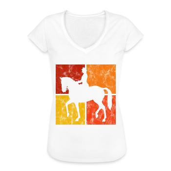 Dressage Cavalier de dressage Cheval d’équitation - T-shirt vintage Femme - noir - Devant - Danielle (179cm)