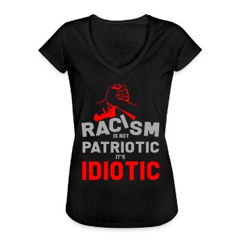 Anti-racism Anti Against Racism Nazis Right - Women's Vintage T-Shirt - black - Front - Danielle (179cm)